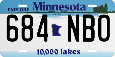 MN license plate 684NBO