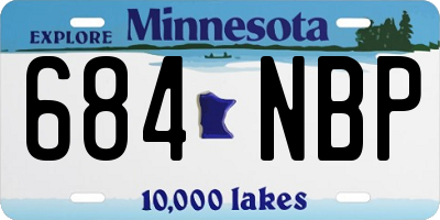 MN license plate 684NBP