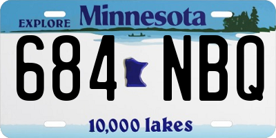 MN license plate 684NBQ