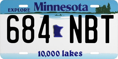 MN license plate 684NBT