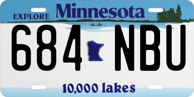 MN license plate 684NBU