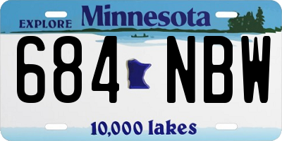 MN license plate 684NBW