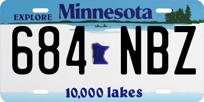 MN license plate 684NBZ