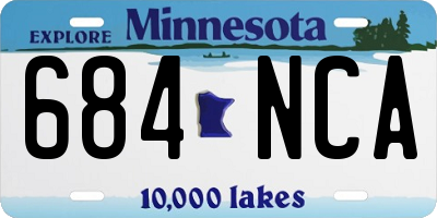 MN license plate 684NCA