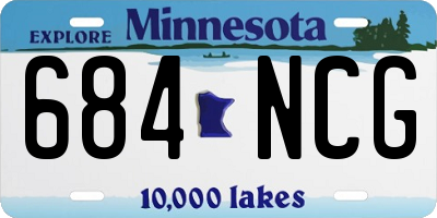 MN license plate 684NCG