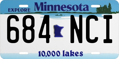 MN license plate 684NCI
