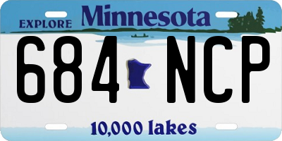 MN license plate 684NCP
