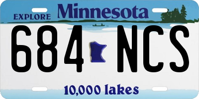 MN license plate 684NCS