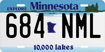 MN license plate 684NML