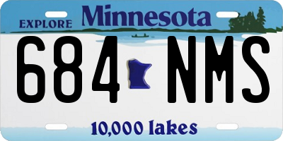 MN license plate 684NMS
