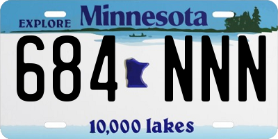 MN license plate 684NNN