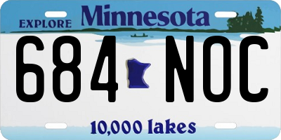 MN license plate 684NOC