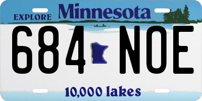 MN license plate 684NOE