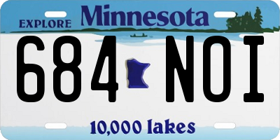 MN license plate 684NOI