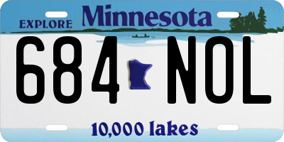 MN license plate 684NOL