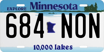 MN license plate 684NON