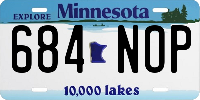 MN license plate 684NOP