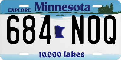 MN license plate 684NOQ