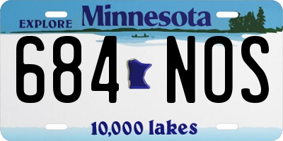 MN license plate 684NOS