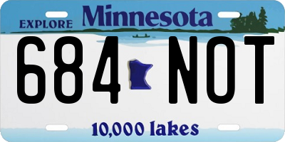 MN license plate 684NOT