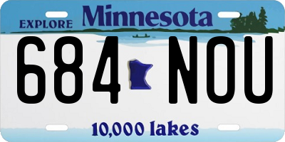 MN license plate 684NOU