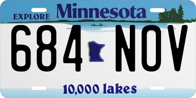 MN license plate 684NOV