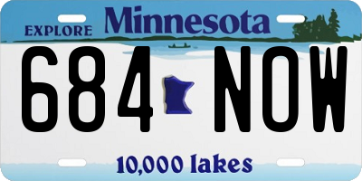 MN license plate 684NOW