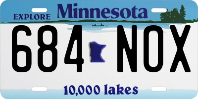 MN license plate 684NOX
