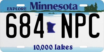 MN license plate 684NPC