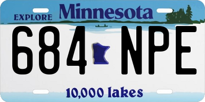 MN license plate 684NPE