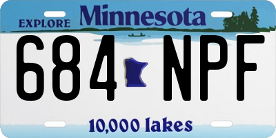 MN license plate 684NPF