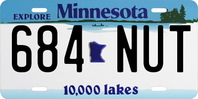 MN license plate 684NUT