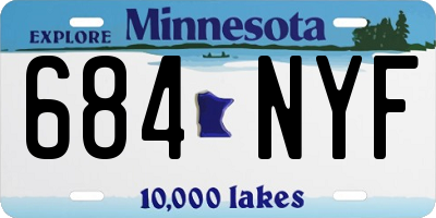 MN license plate 684NYF