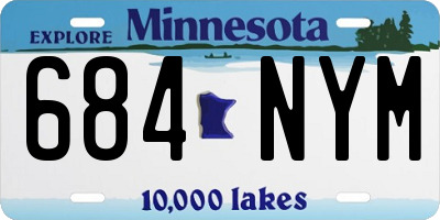 MN license plate 684NYM