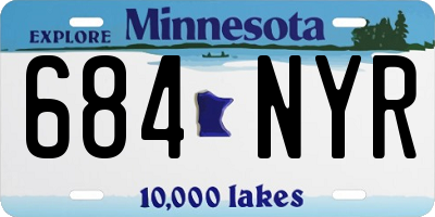 MN license plate 684NYR