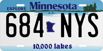 MN license plate 684NYS