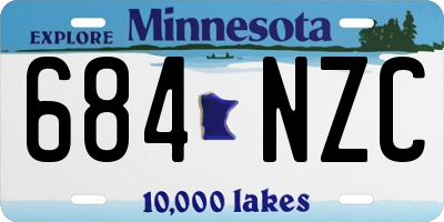 MN license plate 684NZC