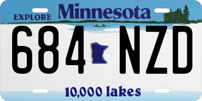 MN license plate 684NZD