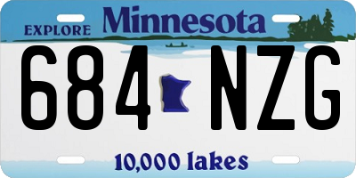 MN license plate 684NZG