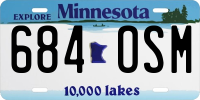 MN license plate 684OSM