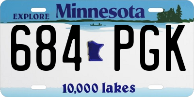 MN license plate 684PGK