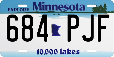 MN license plate 684PJF