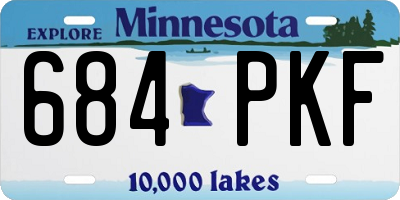 MN license plate 684PKF