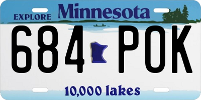 MN license plate 684POK