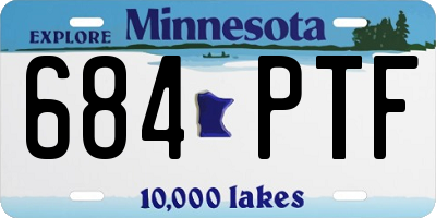 MN license plate 684PTF