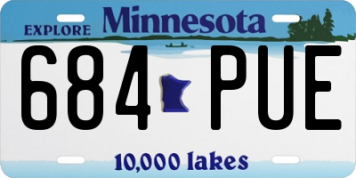 MN license plate 684PUE