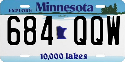 MN license plate 684QQW