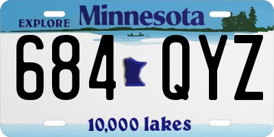 MN license plate 684QYZ