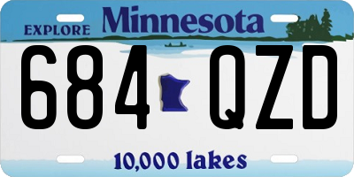 MN license plate 684QZD