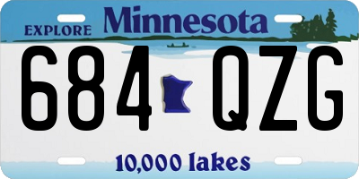 MN license plate 684QZG